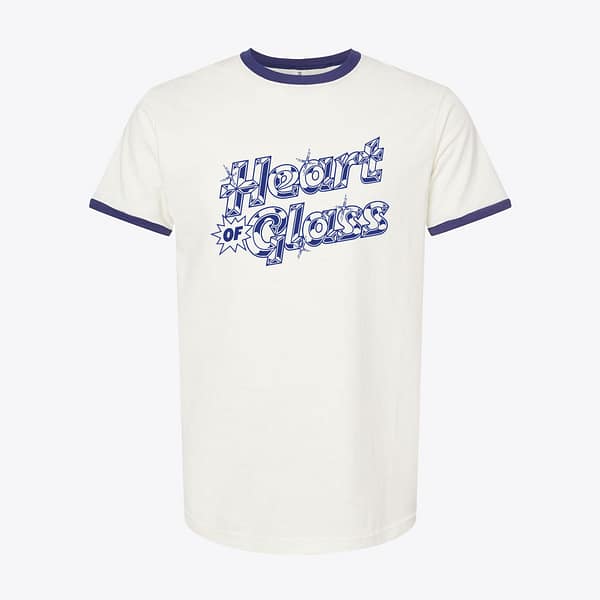 Heart of Glass Blondie inspired ringer t-shirt black and white colorway late 70s early 80s new wave 35mm film grain rule of thirds