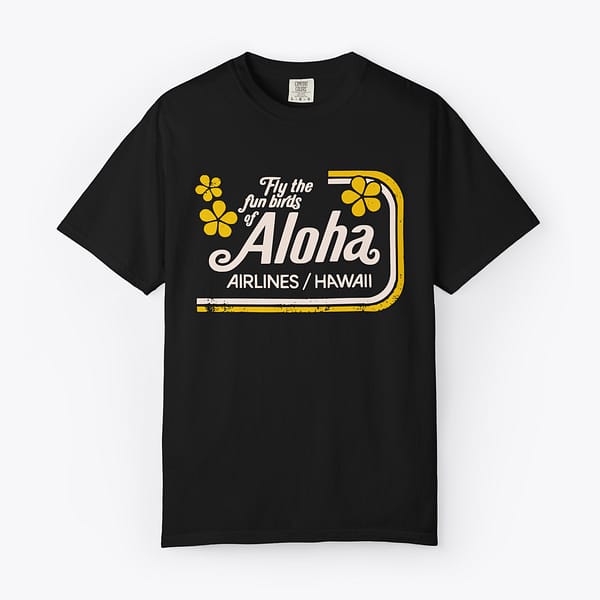 Vintage Aloha Airlines retro Hawaiian aviation logo graphic t-shirt