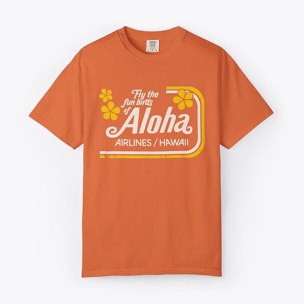 Vintage Aloha Airlines retro Hawaiian aviation logo graphic t-shirt