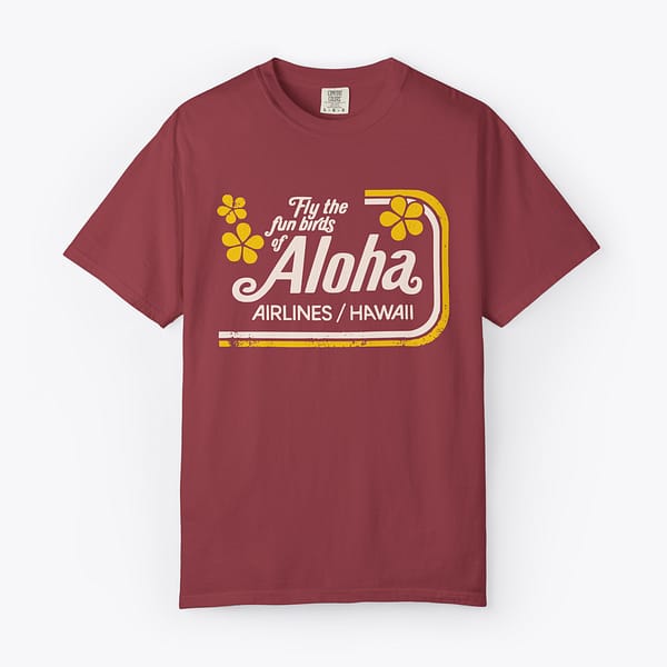 Vintage Aloha Airlines retro Hawaiian aviation logo graphic t-shirt
