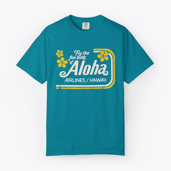 Vintage Aloha Airlines retro Hawaiian aviation logo graphic t-shirt