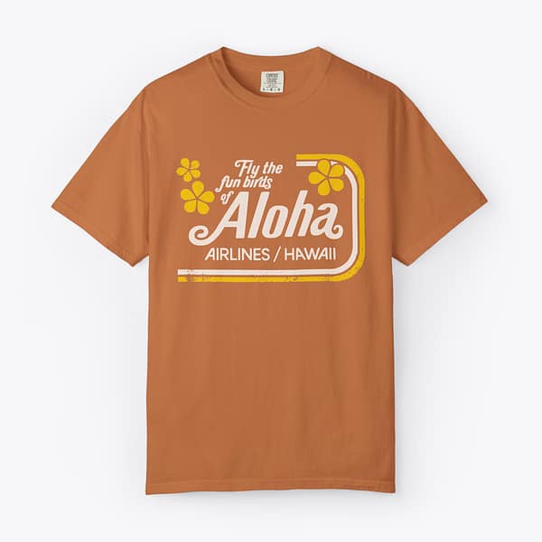 Vintage Aloha Airlines retro Hawaiian aviation logo graphic t-shirt